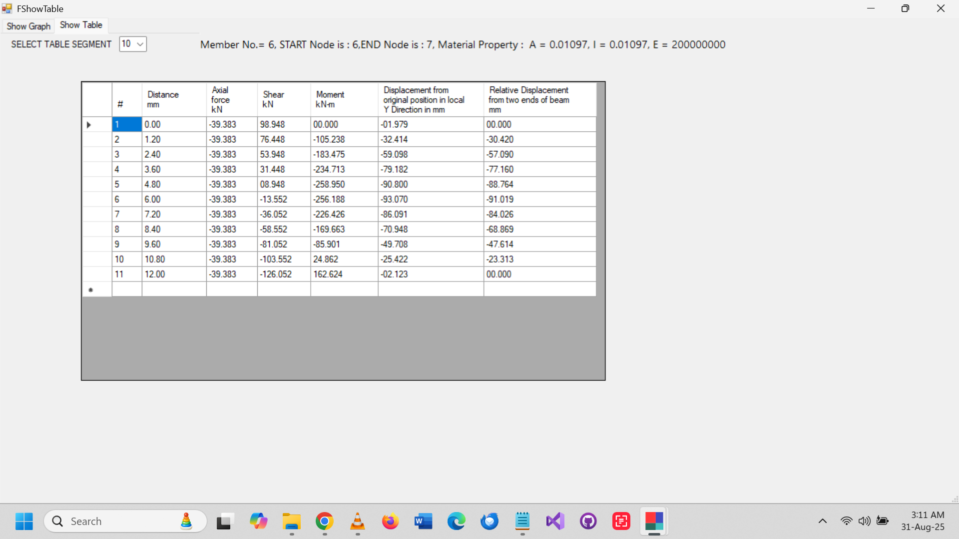 Graphical 2D Frame Analysis – Frame setup interface